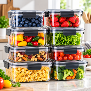 colorful airtight container kitchen display