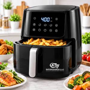 glossy black air fryer feast